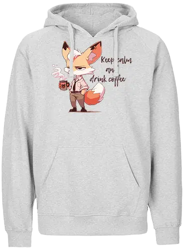 Coffee Fox - coffee, kaffee, fuchs, mornings - Fairtrade Hoodie