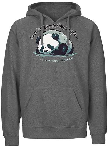 Morning Panda - mornings, panda, cute, eule, lerche - Fairtrade Hoodie