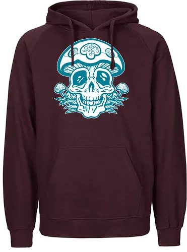 Skull'n'shrooms Stencil - skull, mushroom, pilz, schädel - Fairtrade Hoodie