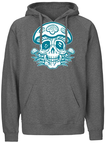 Skull'n'shrooms Stencil - skull, mushroom, pilz, schädel - Fairtrade Hoodie