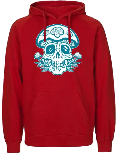 Skull'n'shrooms Stencil - skull, mushroom, pilz, schädel - Fairtrade Hoodie