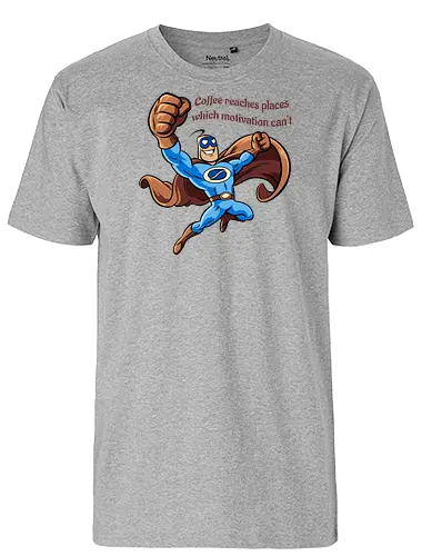 Captain Coffee - coffee, caffeine, superhero - Fairtrade T-Shirt