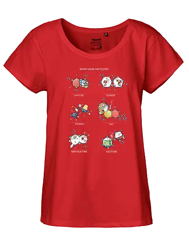 Know your Chemistry - science, wissenschaft, chemie, chemistry, coffee, kafee, coffeine, sugar, zucker, alkohol, ethanol, thc, catnip, nikotin, rauchen - Fairtrade Girl Shirt