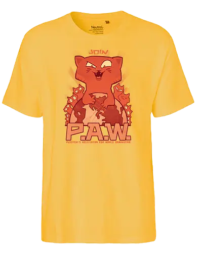 P.A.W. - cat, katze, evil cat, world domination, cat minions - Fairtrade T-Shirt