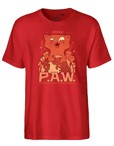 P.A.W. - cat, katze, evil cat, world domination, cat minions - Fairtrade T-Shirt