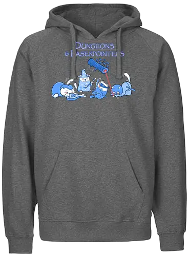 Dungeons and Laserpointers - Pen and Paper, dungeons, laserpointer, laser, cat, katze, zauberer, ninja - Fairtrade Hoodie