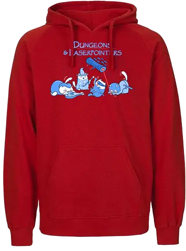 Dungeons and Laserpointers - Pen and Paper, dungeons, laserpointer, laser, cat, katze, zauberer, ninja - Fairtrade Hoodie