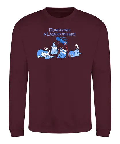 Dungeons and Laserpointers - Pen and Paper, dungeons, laserpointer, laser, cat, katze, zauberer, ninja - Sweatshirt