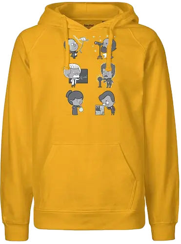 Good times with science - science, benjamin franklin, galileo galilei, albert einstein, nikola tesla, marie curie, erwin schrödinger, scientists - Fairtrade Hoodie