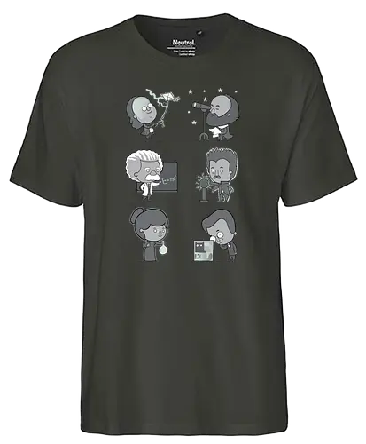 Good times with science - science, benjamin franklin, galileo galilei, albert einstein, nikola tesla, marie curie, erwin schrödinger, scientists - Fairtrade T-Shirt