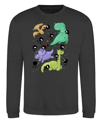 Ninjas vs. Dinosaurs - ninja, ninjas, dinosaurier, dino, dinos, dinosaur, echse, japan - Sweatshirt