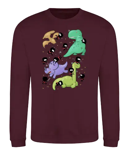 Ninjas vs. Dinosaurs - ninja, ninjas, dinosaurier, dino, dinos, dinosaur, echse, japan - Sweatshirt
