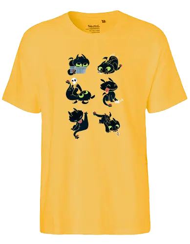 Dragon Kitty - dragon, cat, neko, mashup, cute, kawaii, niedlich, fun, Dragon - Fairtrade T-Shirt