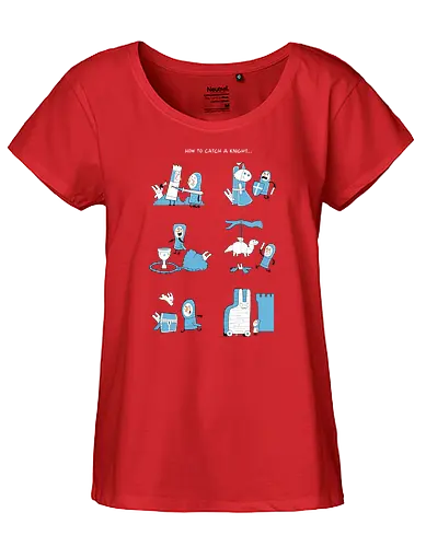 how to catch a knight - monthy python, holy grail, heiliger gral, bunny, ritter, knight, attack - Fairtrade Girl Shirt