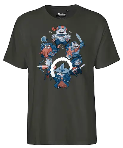League of Adventures - rpg, roleplay, rollenspiel, fantasy, pen and paper, krieger, barde, zwerg, bogenschütze, zauberer, dieb - Fairtrade T-Shirt