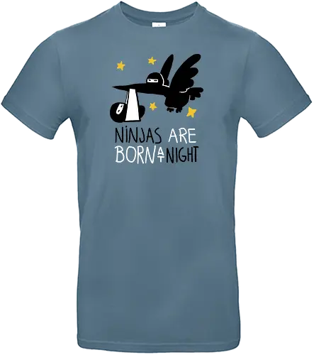 ninjas are born at night - ninja, geburtstag, storch, nacht, unsichtbar, ninjas, night, invisible, birthday - Standard T-Shirt