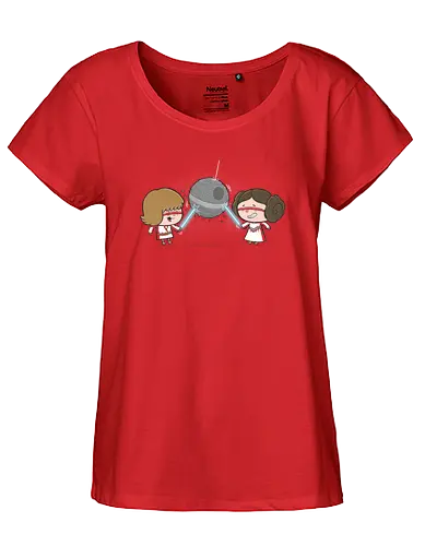 Space Party Games - space opera, star, wars, luke, leia, party, games, pinata, dth - Fairtrade Girl Shirt