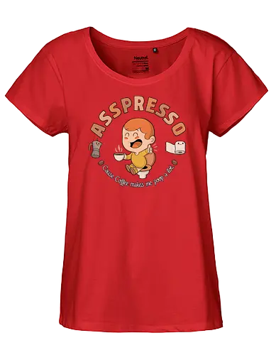 Asspresso - kaffee, Klopapier, Espresso, essen, Darm - Fairtrade Girl Shirt