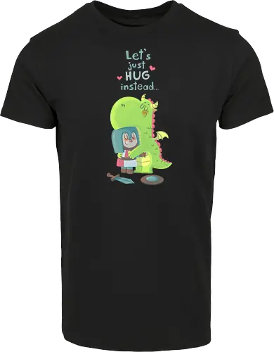 Let's just hug - dragon, hug, knight, fantasy, rpg, love, friendship, liebe, umarmung, freundschaft - Hausmarke Shirt