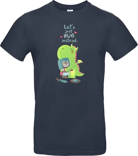 Let's just hug - dragon, hug, knight, fantasy, rpg, love, friendship, liebe, umarmung, freundschaft - Standard T-Shirt