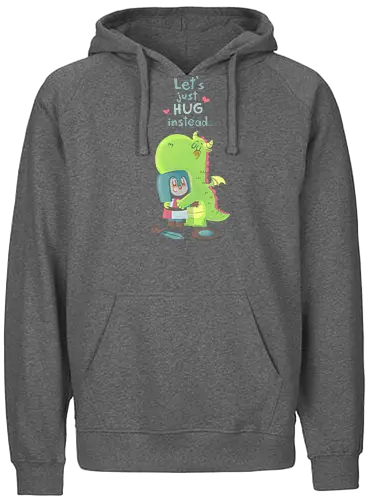 Let's just hug - dragon, hug, knight, fantasy, rpg, love, friendship, liebe, umarmung, freundschaft - Fairtrade Hoodie