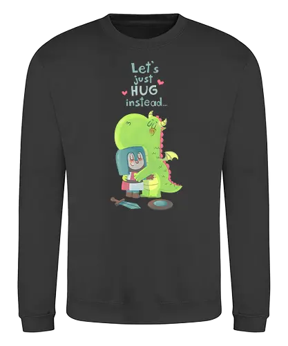 Let's just hug - dragon, hug, knight, fantasy, rpg, love, friendship, liebe, umarmung, freundschaft - Sweatshirt