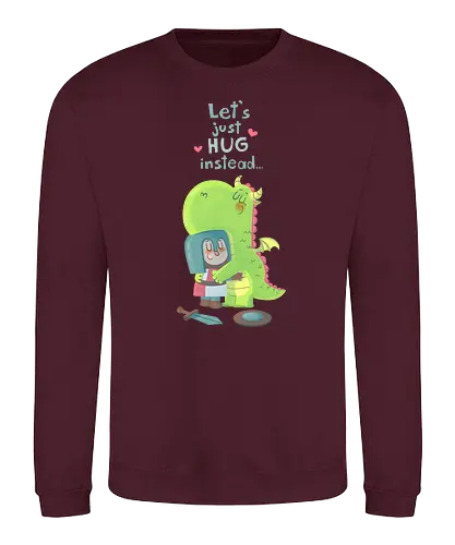 Let's just hug - dragon, hug, knight, fantasy, rpg, love, friendship, liebe, umarmung, freundschaft - Sweatshirt