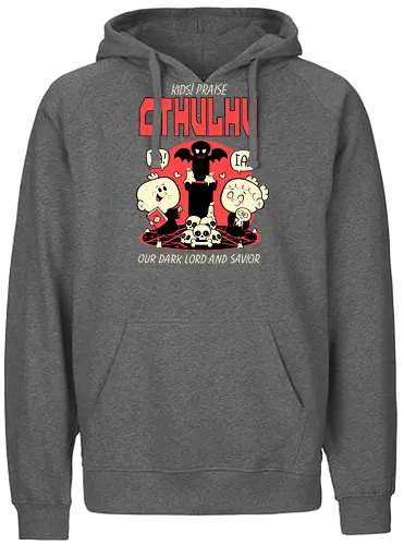 Kids! Praise Cthulhu! - cthulhu, Praise cthulhu, iä, ftagn, lovecraft, hp lovecraft, grt old one - Fairtrade Hoodie