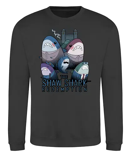 The Shaw Shark Redemption - movie, mashup, fun, Shawshank Redemption, film, king, shark, stephen king, Prison - Sweatshirt