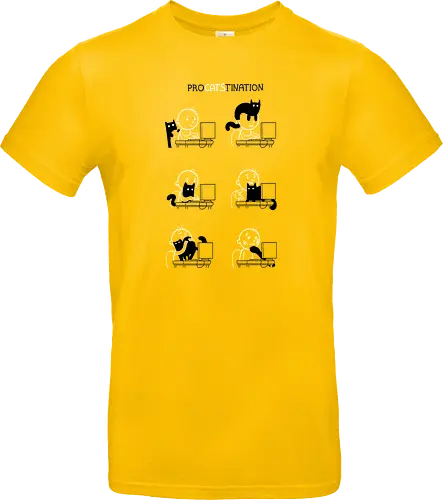 ProCATStination - cat, katze, fun, prokrastination, procrastination, pun - Standard T-Shirt