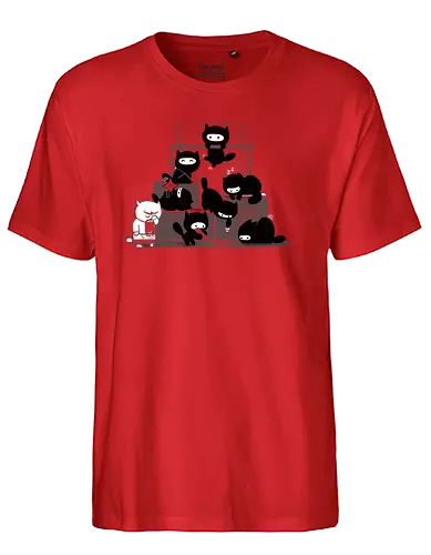 Much You Have To Lrn - ninja, Cats, Katzen, neko, fun - Fairtrade T-Shirt