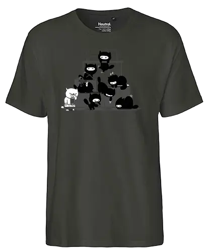 Much You Have To Lrn - ninja, Cats, Katzen, neko, fun - Fairtrade T-Shirt