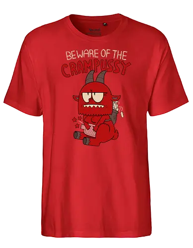 Crampussy - cramps, krampus, menstruation, devil, period - Fairtrade T-Shirt