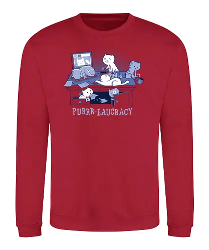 Purr-ucracy - cat, katze, büro, office, chaos - Sweatshirt