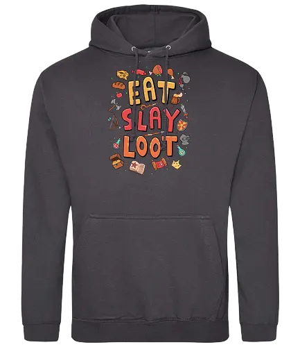 Eat. Slay. Loot. - rpg, fantasy, dungeon, dragon, pen and paper, gaming - Standard Hoodie