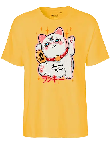 Maneki - maneki neko, neko, katze, Winkekatze, lucky cat - Fairtrade T-Shirt
