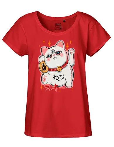 Maneki - maneki neko, neko, katze, Winkekatze, lucky cat - Fairtrade Girl Shirt