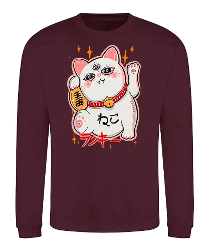 Maneki - maneki neko, neko, katze, Winkekatze, lucky cat - Sweatshirt