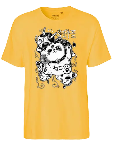 Maneki Yokai - maneki neko, katze, lucky cat, yokai, demon - Fairtrade T-Shirt