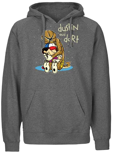 Dustin and Dart - stranger kids, eleven, will, mike, dustin, lucas, tv, series, dart, zerobriant - Fairtrade Hoodie