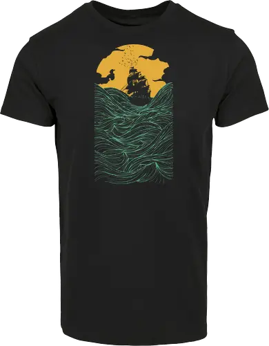 High Ss - sailing, ship, sunset, art, s - Hausmarke Shirt