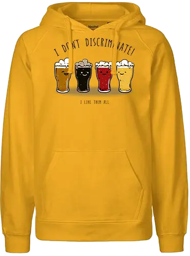Dont discriminate - beer, Discriminate, Red ale, Pilsener, lager, stout, Schwarzbier, drink, bier - Fairtrade Hoodie