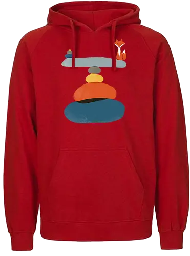 Little fox in balance - balance, fuchs, fox, zen - Fairtrade Hoodie