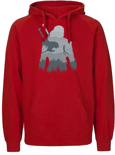 Wild Silhouette - the witcher, fantasy, rivia, wild hunt - Fairtrade Hoodie