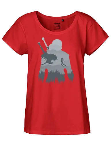 Wild Silhouette - the witcher, fantasy, rivia, wild hunt - Fairtrade Girl Shirt