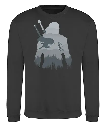 Wild Silhouette - the witcher, fantasy, rivia, wild hunt - Sweatshirt