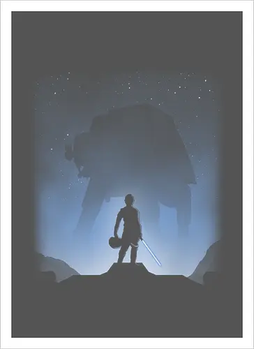 Rebel vs. Empire - at-at, atat, luke, lightsaber, ddjvigo, sci fi, science fiction, nerd, space opera, film, serie - Kunstdruck