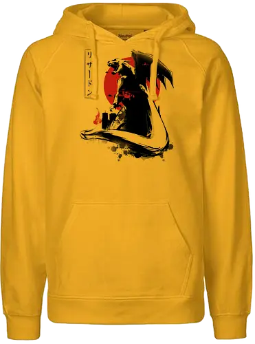 Fire Monster Kaiju - pocket, monster, starter, fire, dragon, drache, kaiju, japan, sumie, classic, retro, gaming - Fairtrade Hoodie
