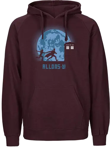 Allons - doctor, who, david tennant, allons-y, tardis, scifi, moon, mond - Fairtrade Hoodie