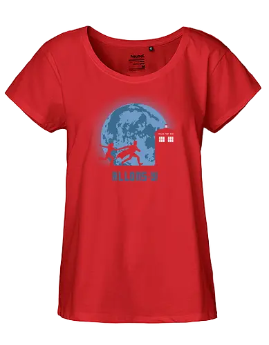 Allons - doctor, who, david tennant, allons-y, tardis, scifi, moon, mond - Fairtrade Girl Shirt